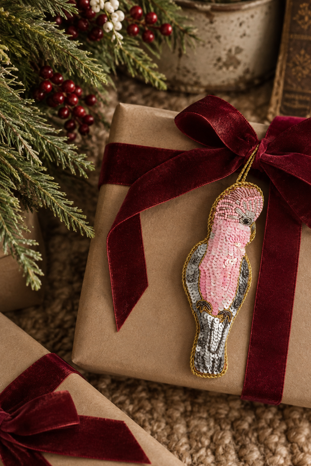 Grettle The Galah Sequin Tree Decoration