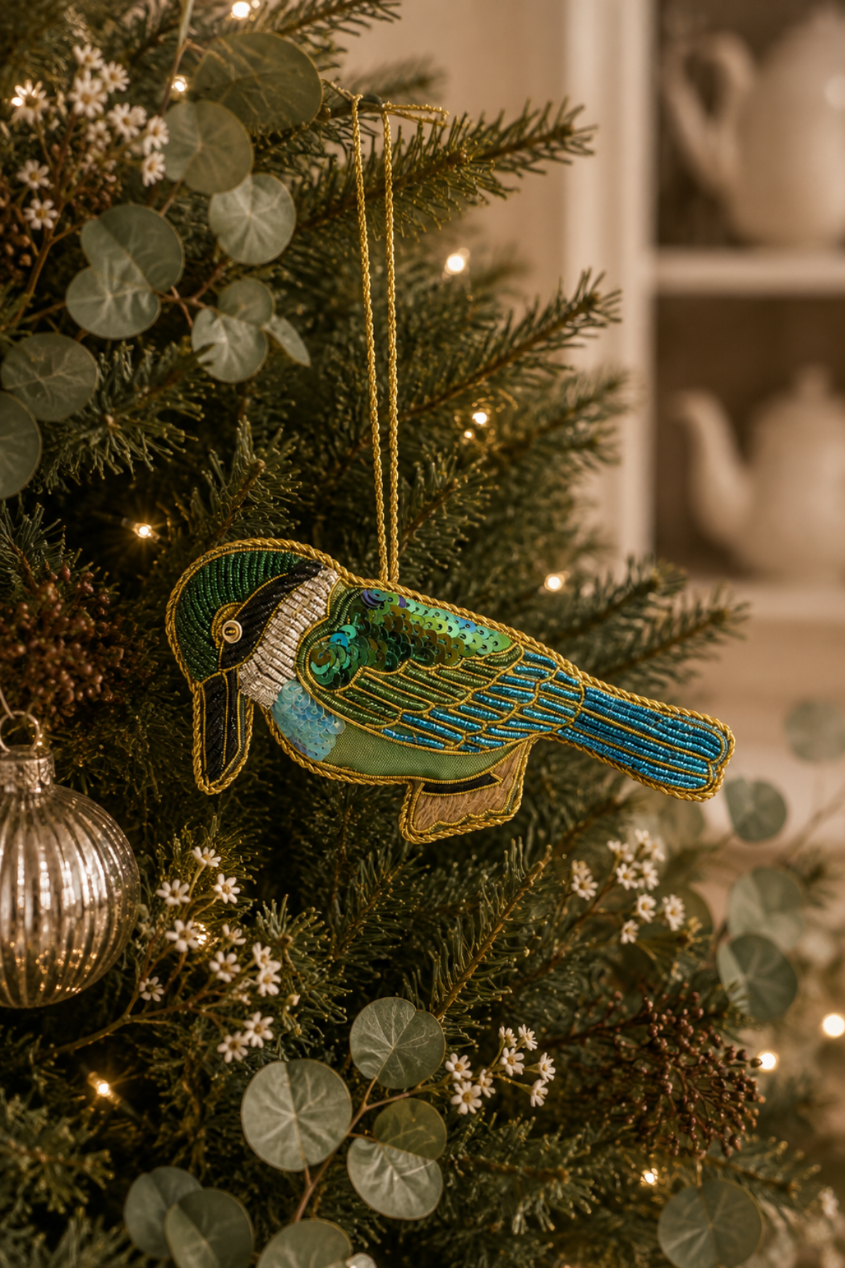 Kingfisher Sequin Tree Decoration