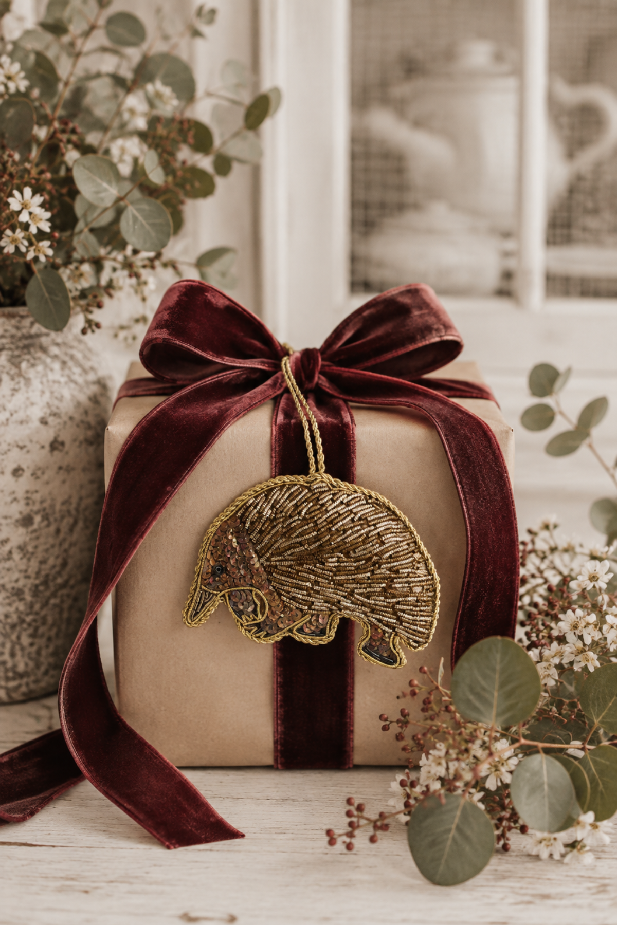 Patrick The Echidna Sequin Tree Decoration