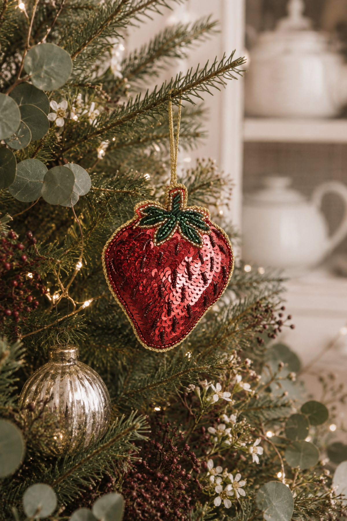 Strawberry Sequin Tree Decoration