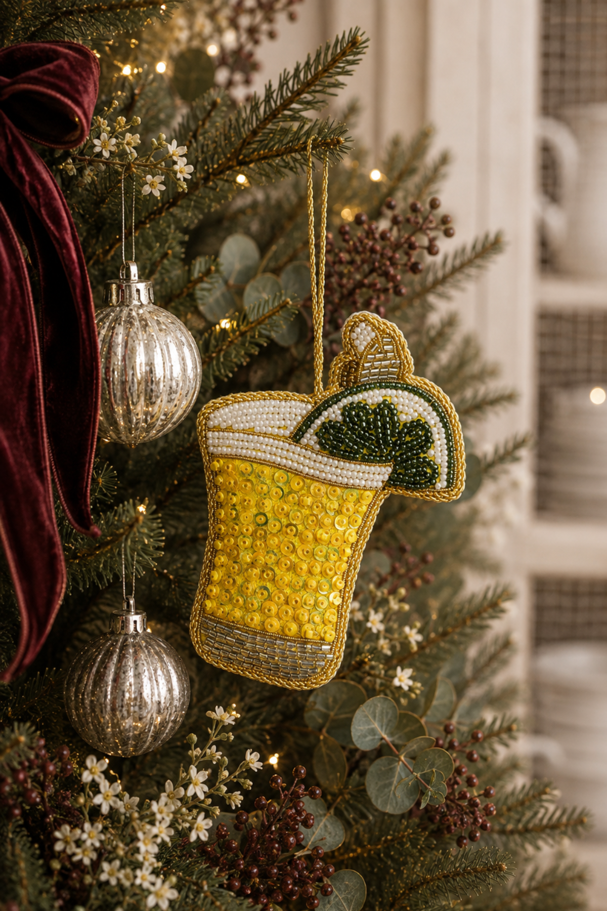 Summer Sundowner Sequin Tree Decoration