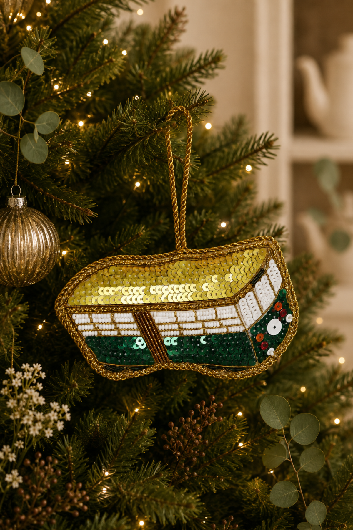 Tram Travel Sequin Tree Decoration