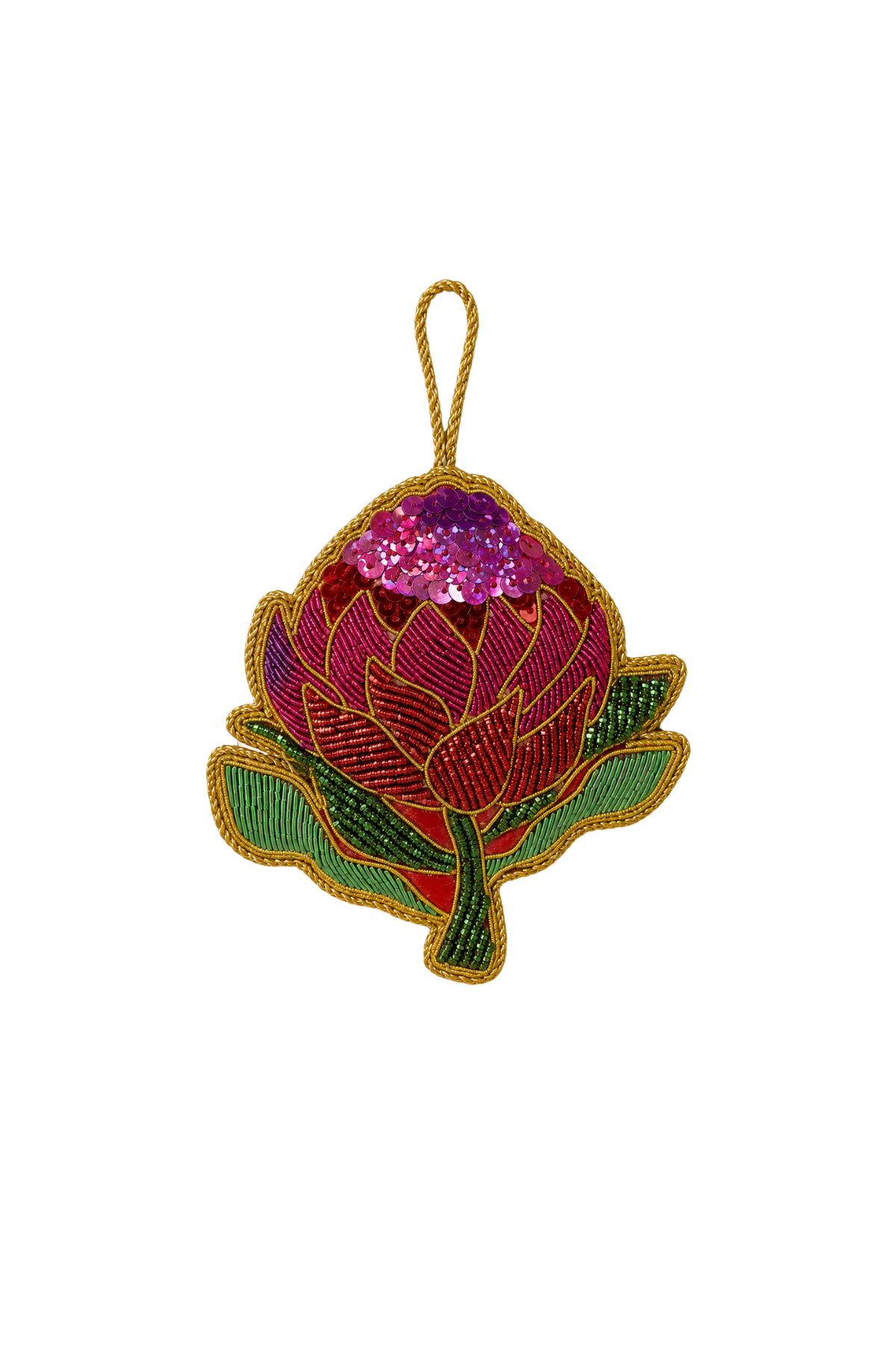 Waratah Sequin Tree Decoration