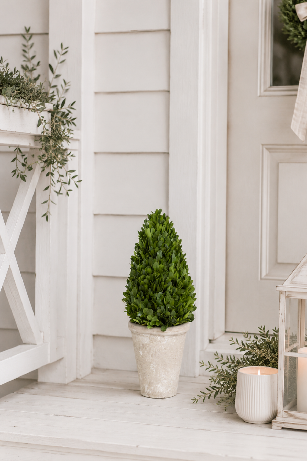 Preserved Boxwood Tree Topiary in Terracotta