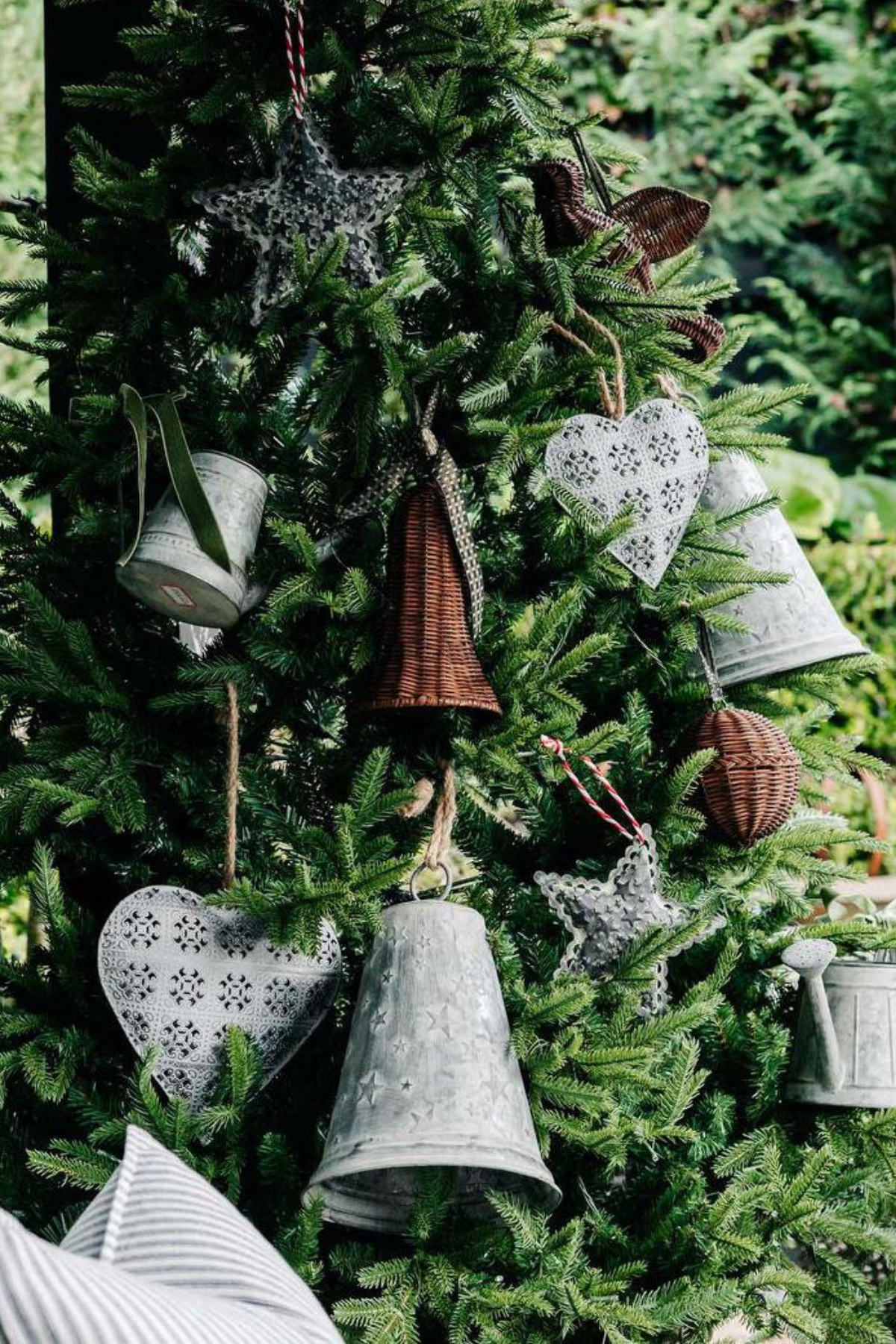 Rattan Bell Ornament Chocolate Brown
