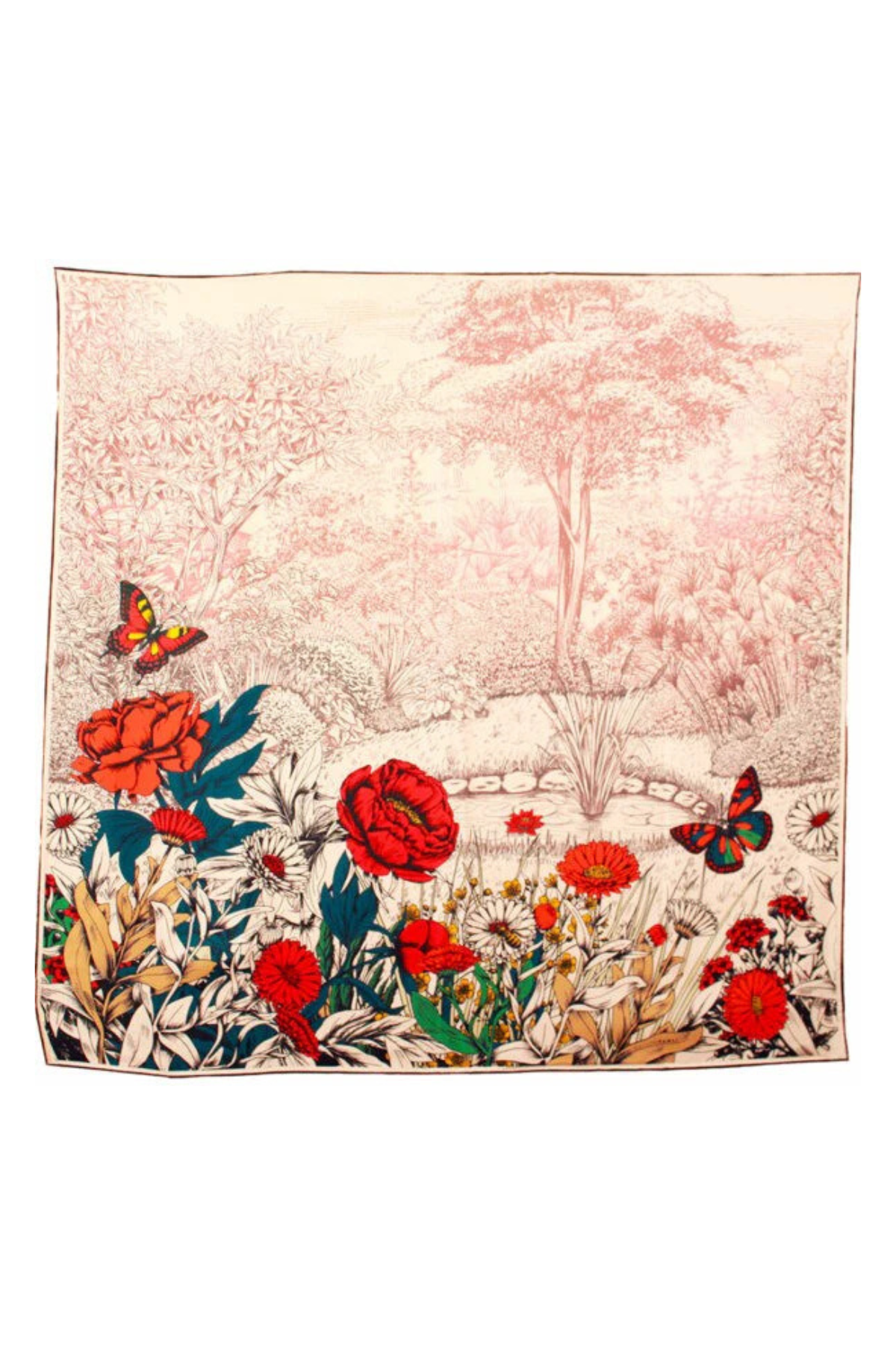 Wool and Silk Heloise Pivoines Orange