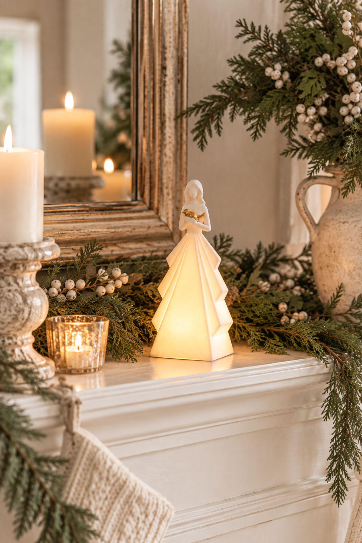 Angel With Dove Light Up