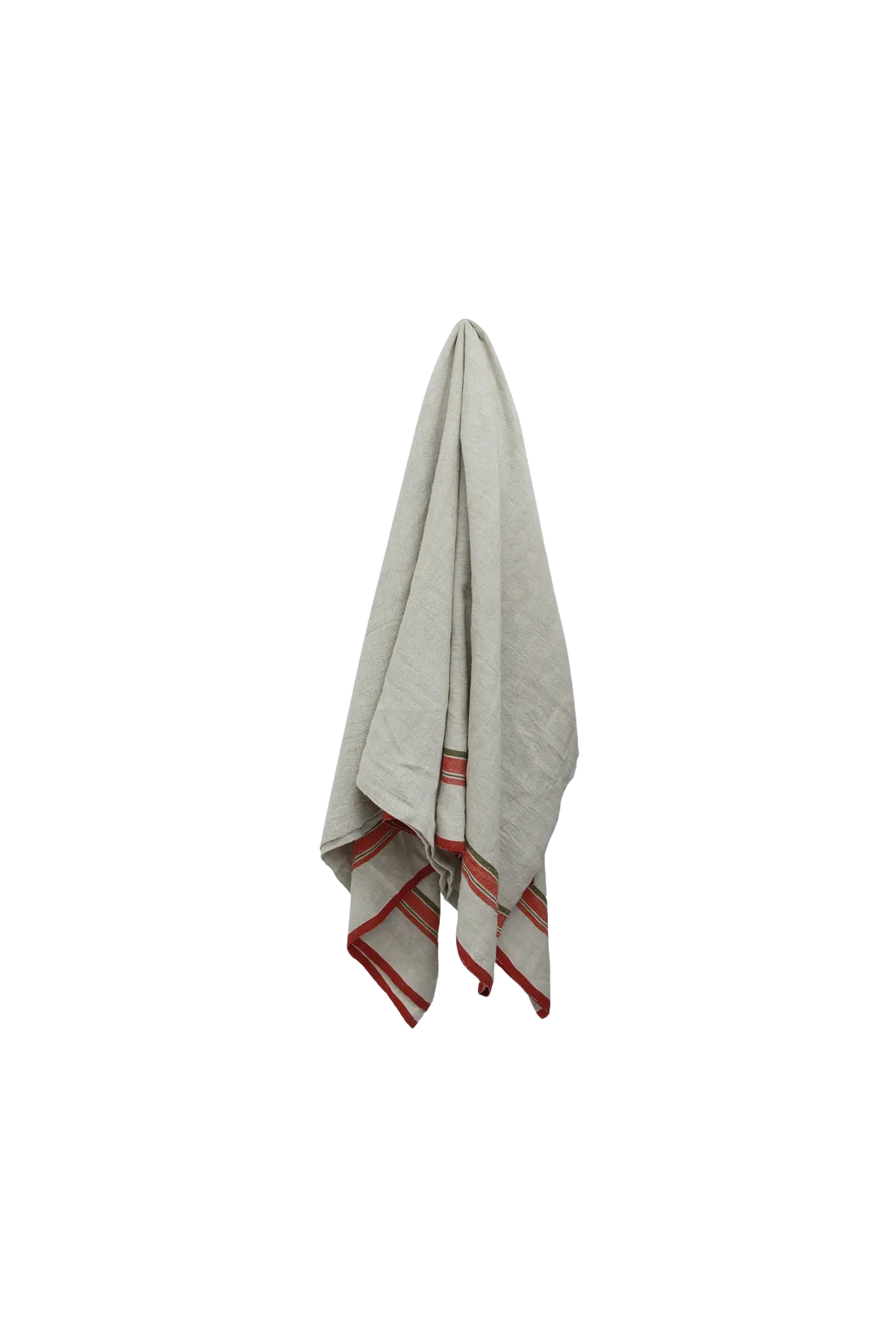 Red Selvedge Stripe Linen Tablecloth Small