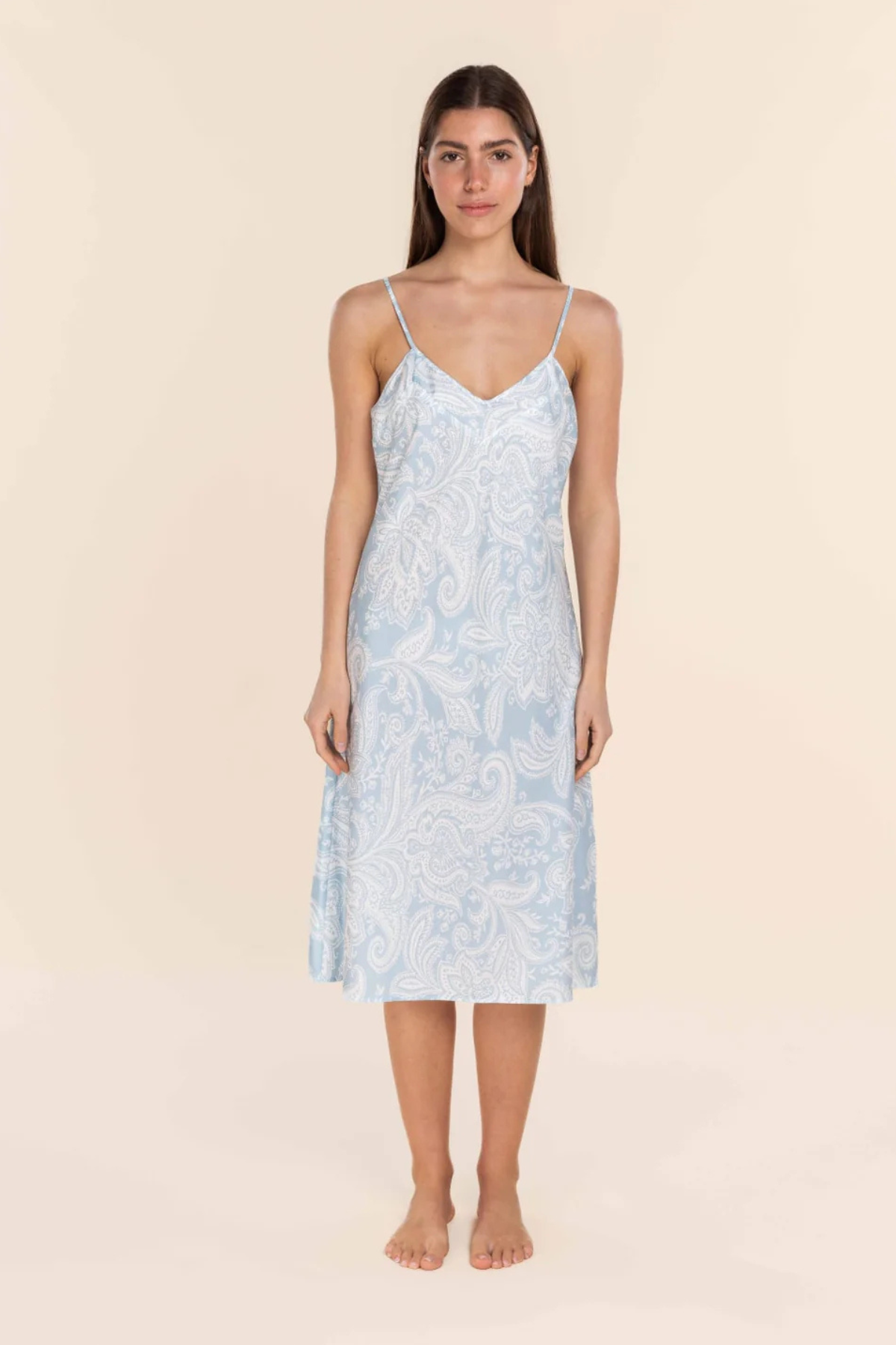 Caroline Sateen Blue Chemise