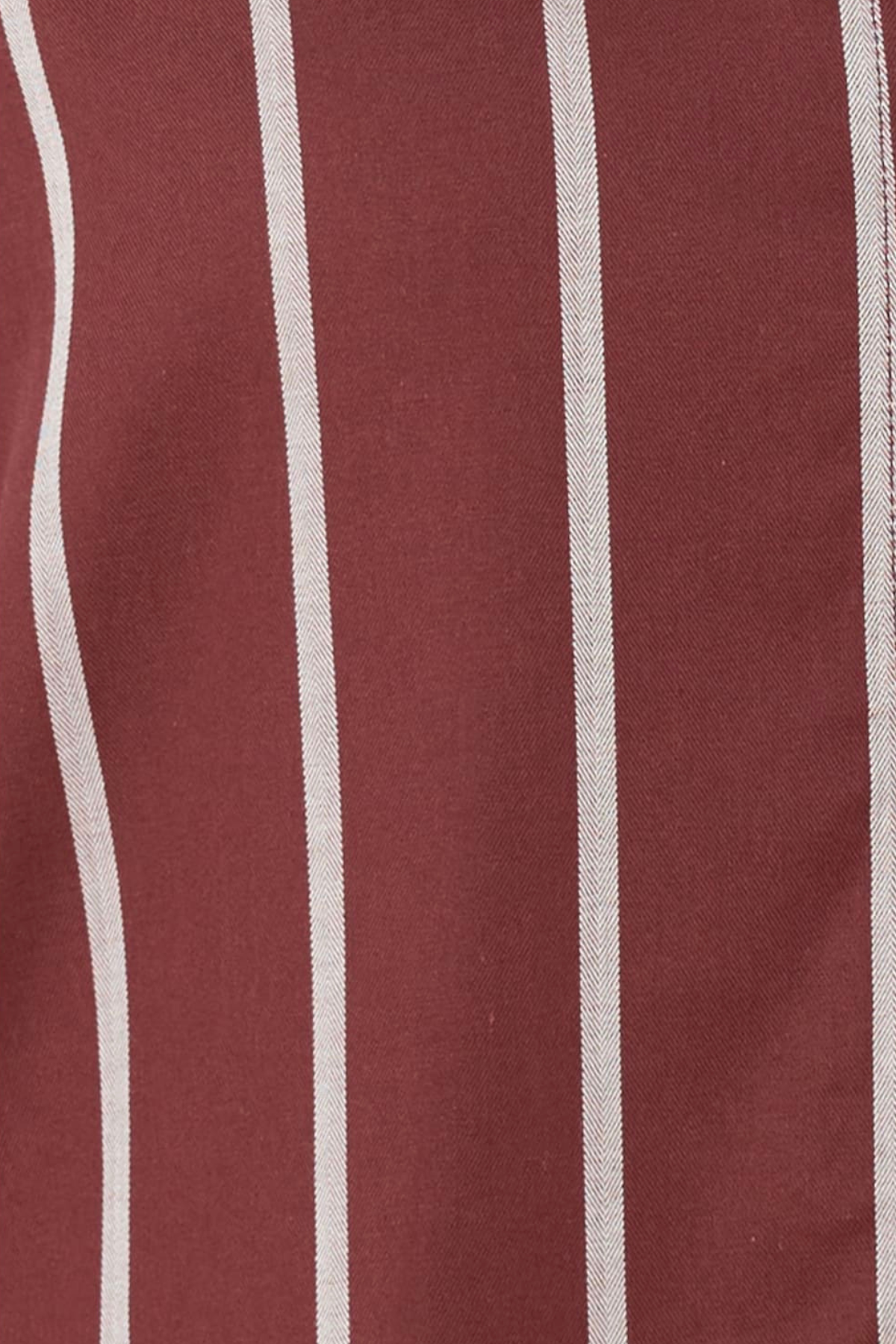 Chloe Cotton Striped PJ Set Burgundy