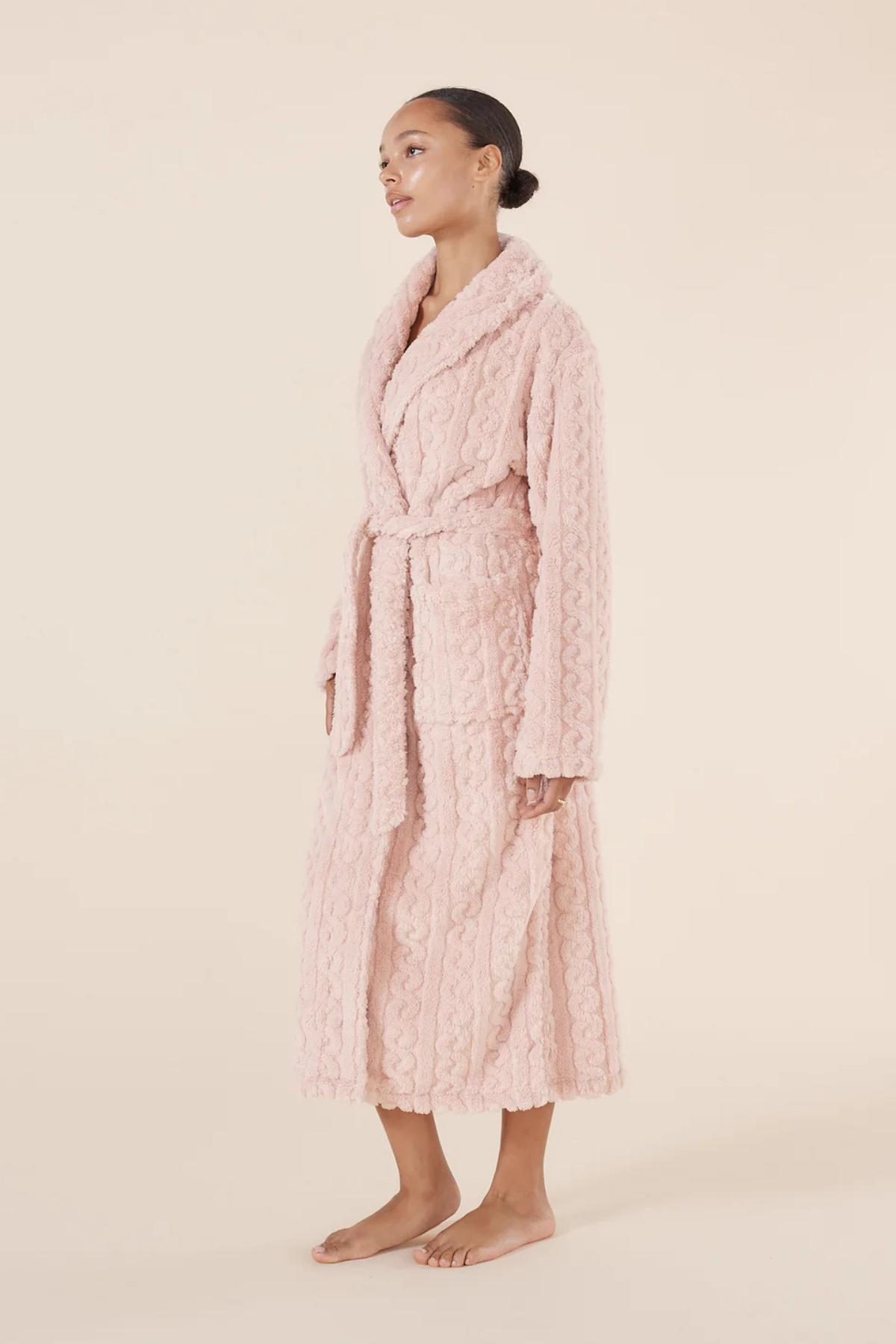 Gabriella Plush Long Robe Pink