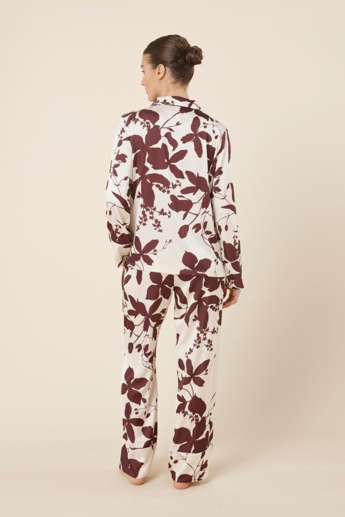 Ivy Silky Satin PJ Set Burgundy