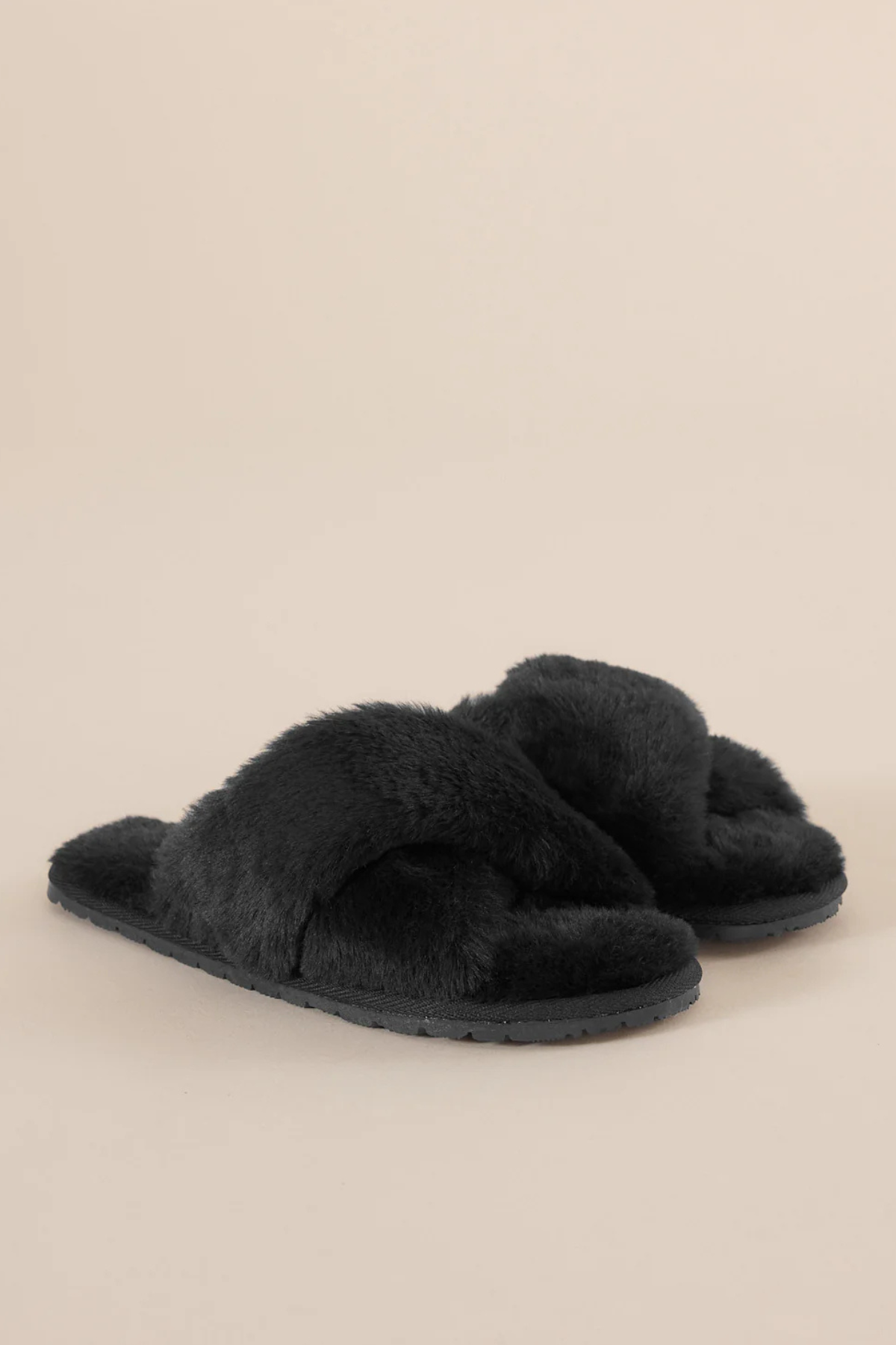 Milan Plush Slipper Black