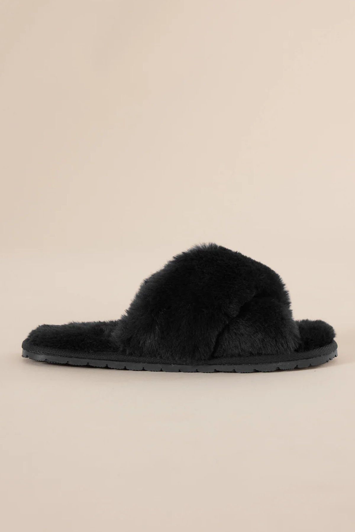 Milan Plush Slipper Black