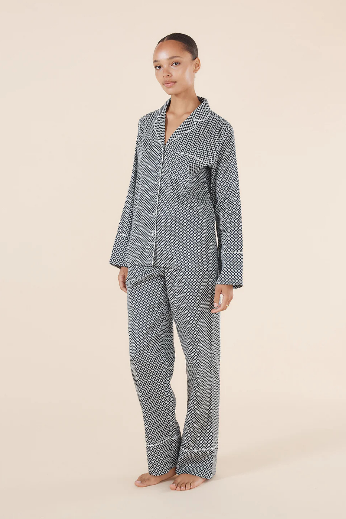 Sky Diamond Cotton PJ Navy
