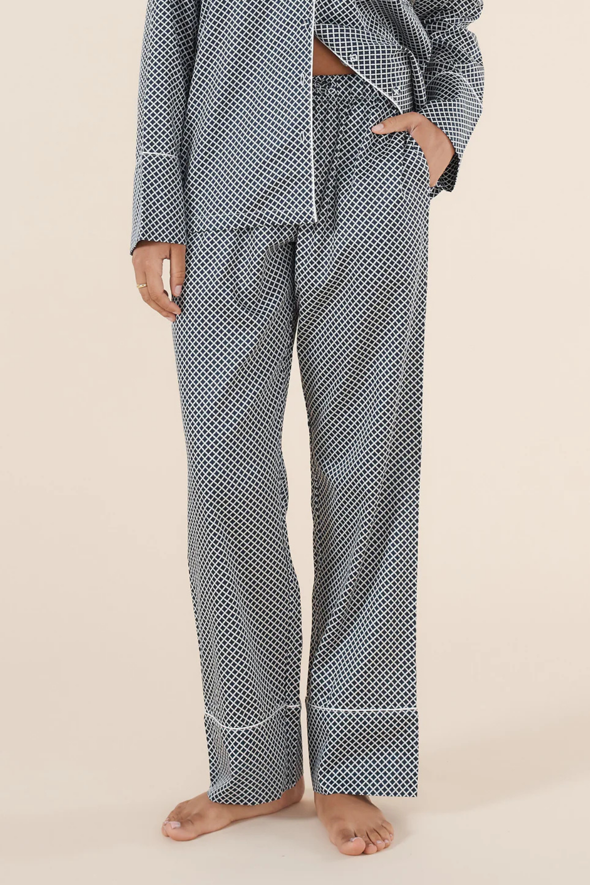 Sky Diamond Cotton PJ Navy