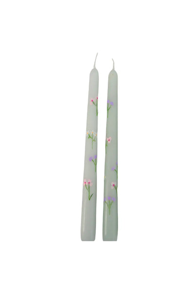 Hand Painted Candle Spring Forest Flowers