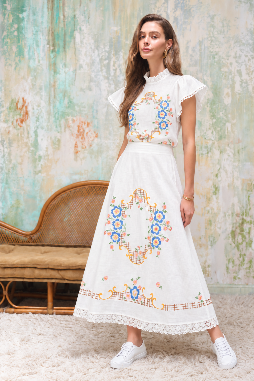 Heirloom Garden Embroidered Skirt