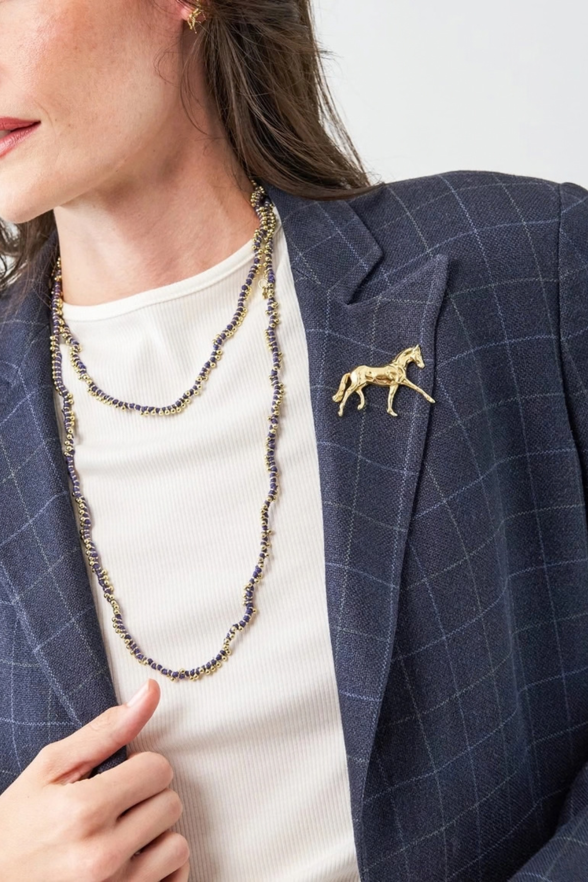 Calliope Horse Brooch Brass