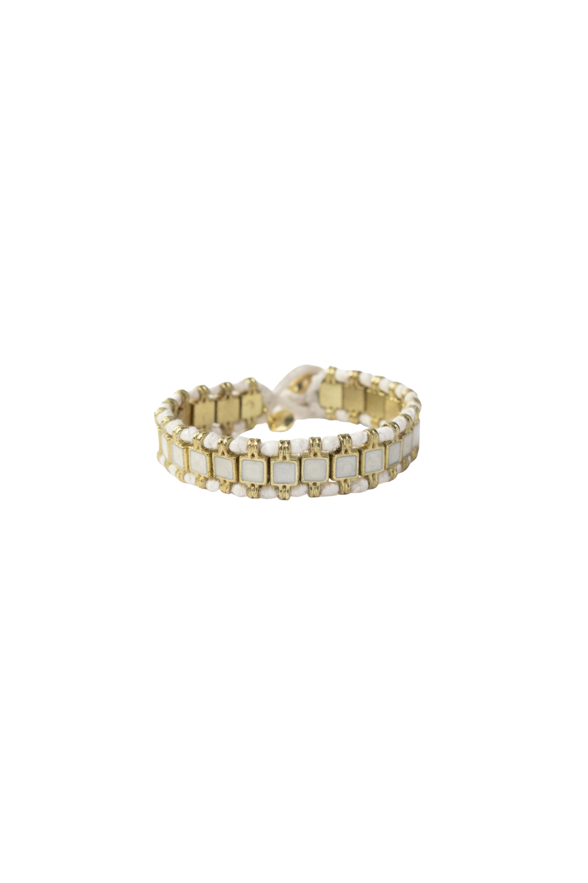 Josie Enamel Bracelet Small With Loop Latch White