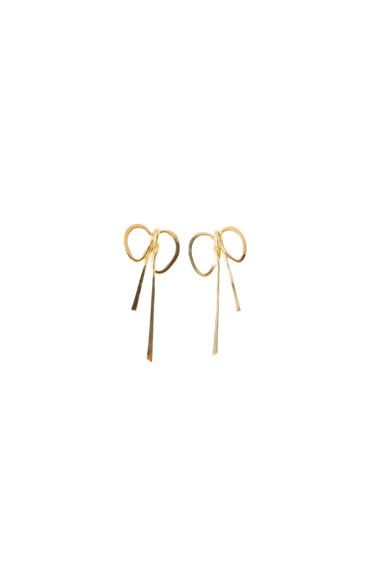 Katie Large Ribbon Bow Post Earrings Brass
