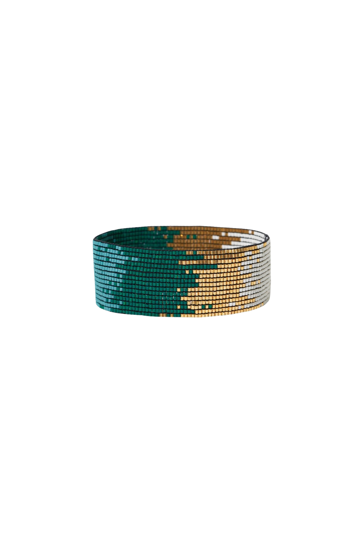 Kenzie Ombre Beaded Stretch Bracelet Emerald Green