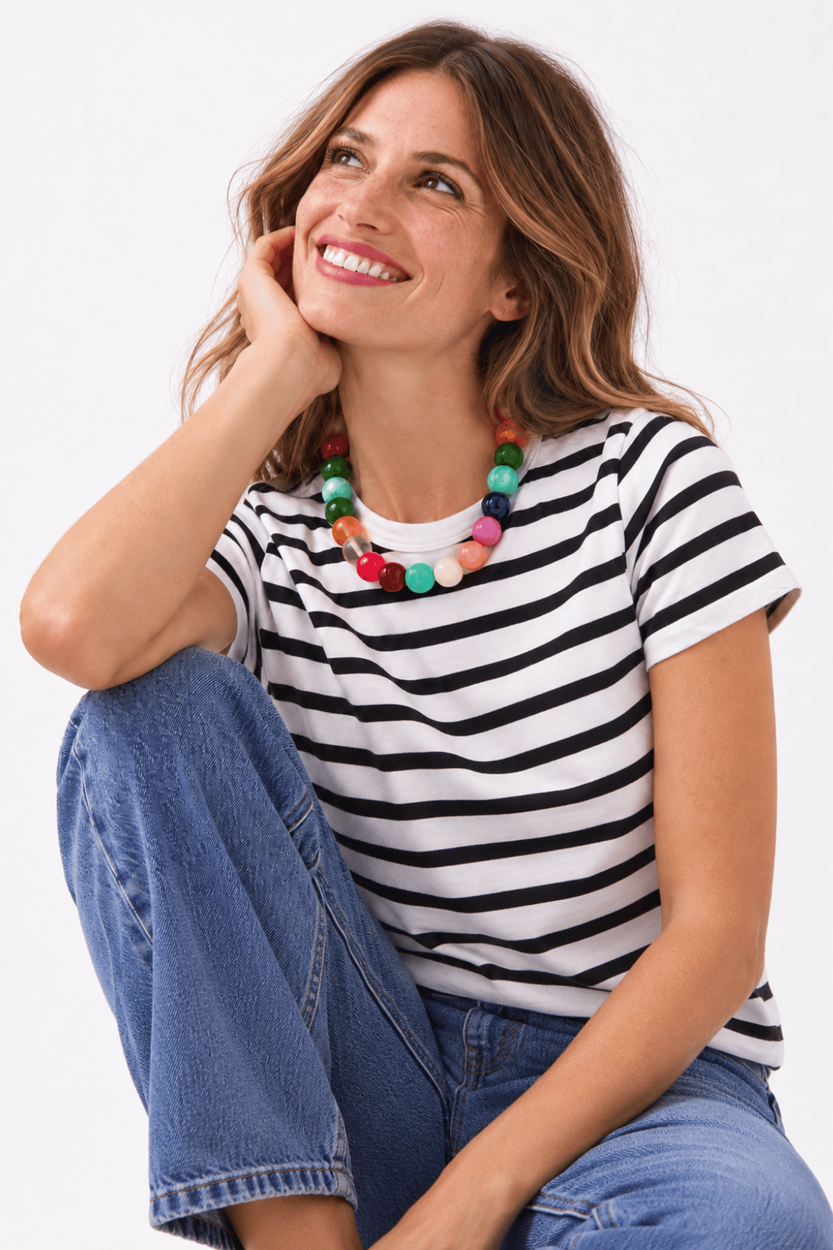 Iris Large Resin Bead Necklace Multi