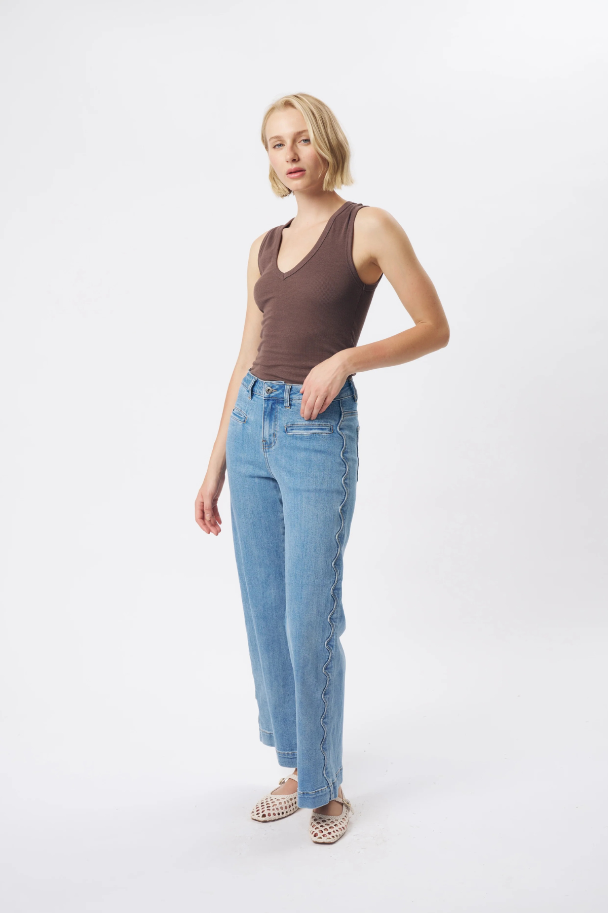 Freya Jean Scallop Seam 70s Blue