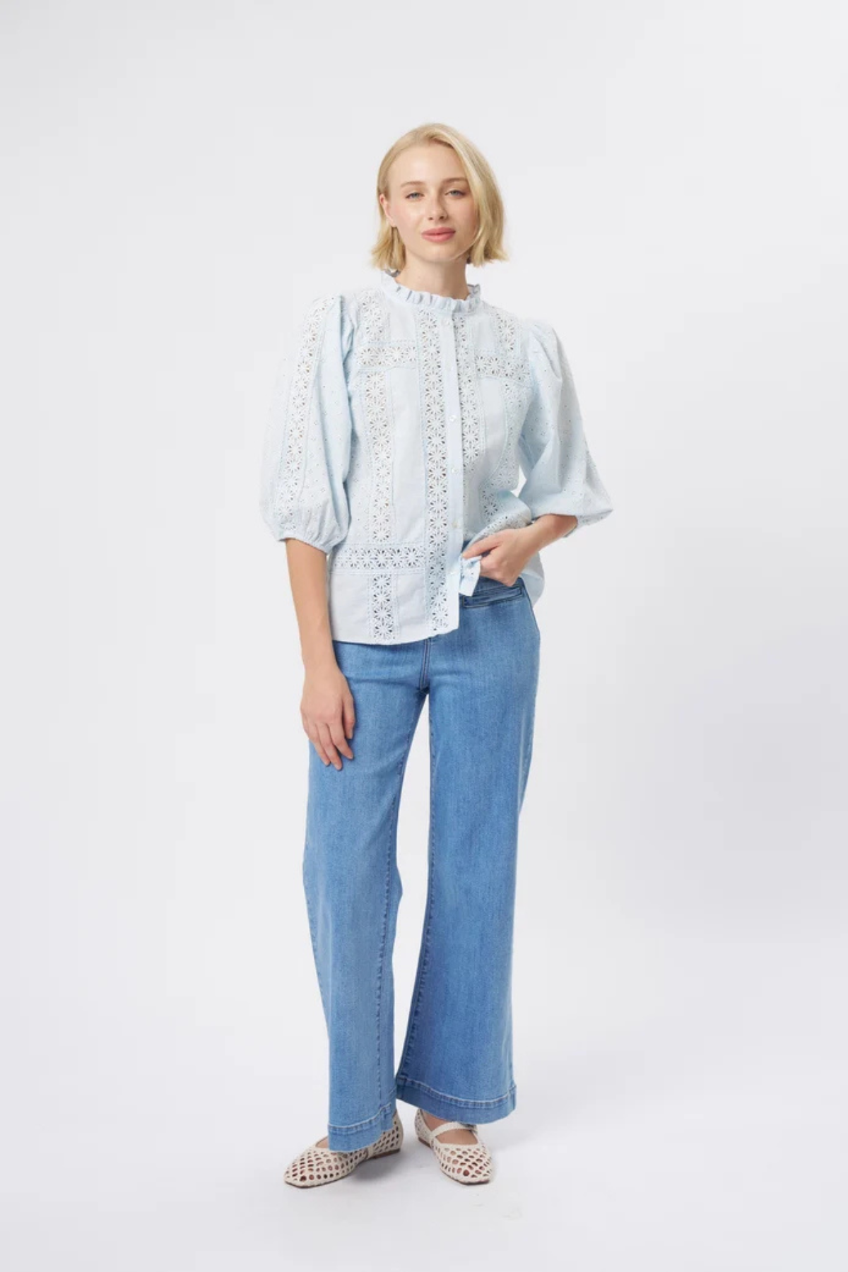 Isabella Blouse Powder Blue