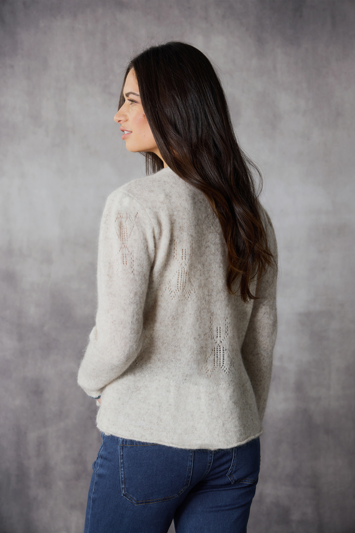 Orchid Cardigan Ice with Trim