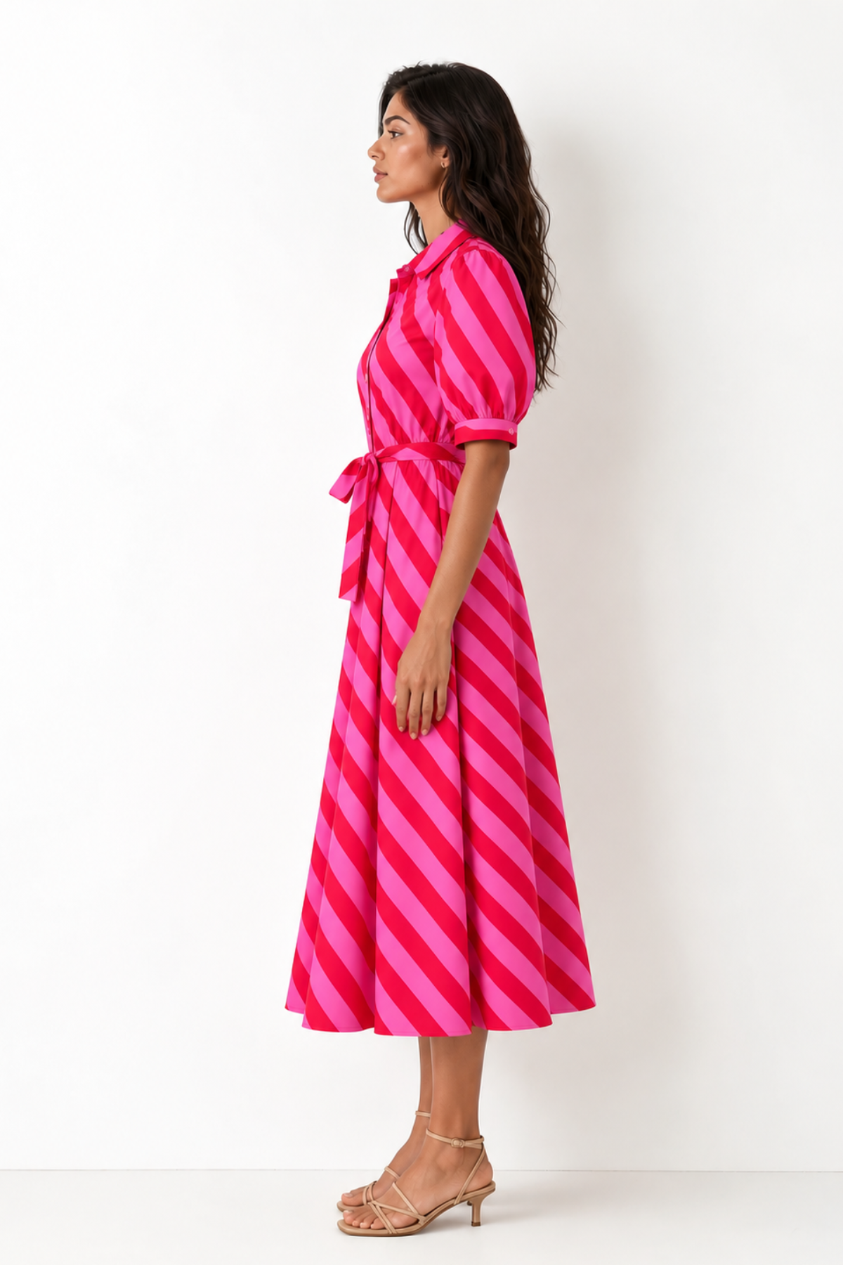 Anika Dress Pink Stripe