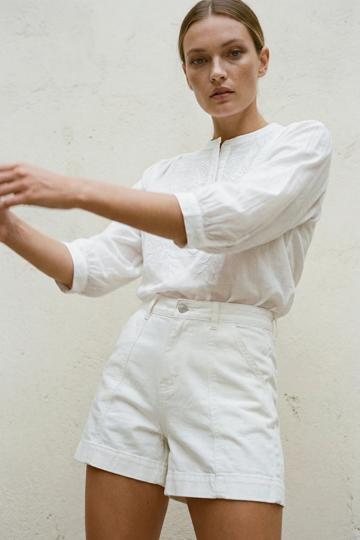 Jane White Embroidered Blouse