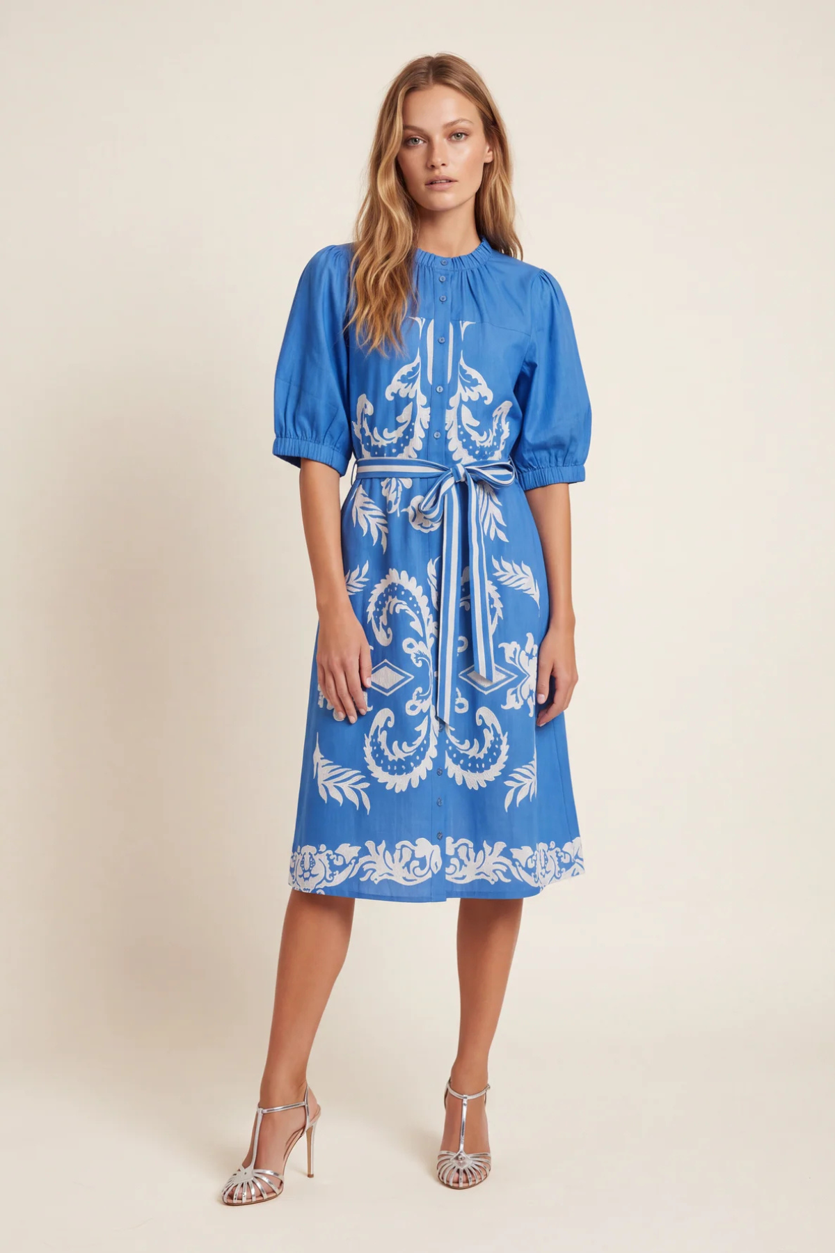 Coast Jewel Cotton Midi Capri Blue