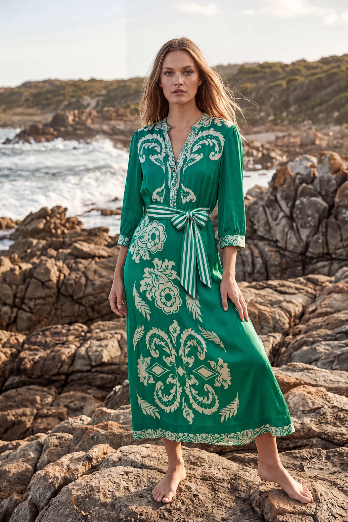 Mary Dress Jewel Emerald