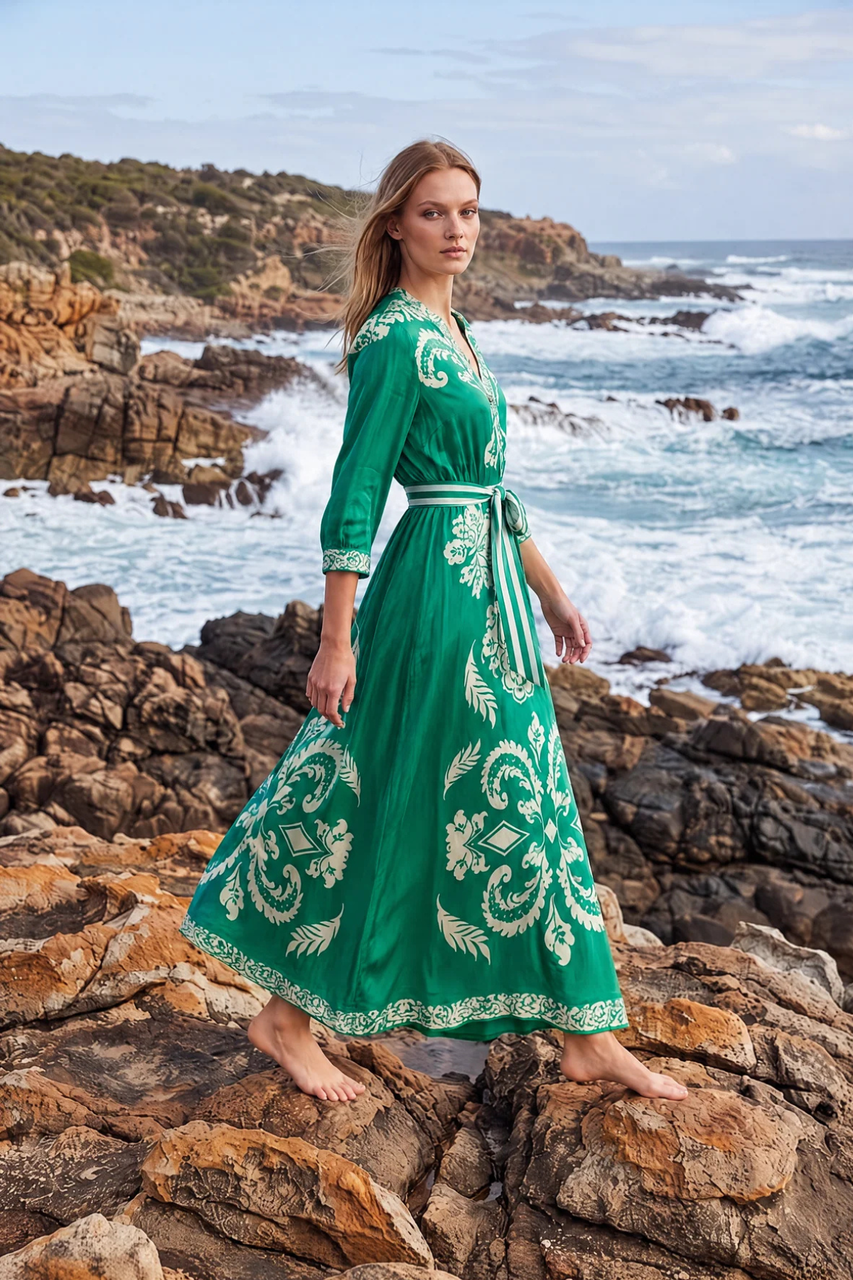 Mary Dress Jewel Emerald