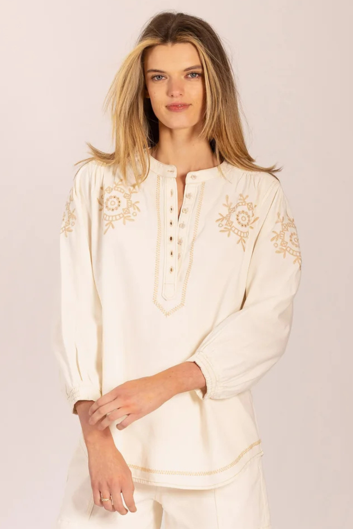 Jane Ecru Denim Blouse