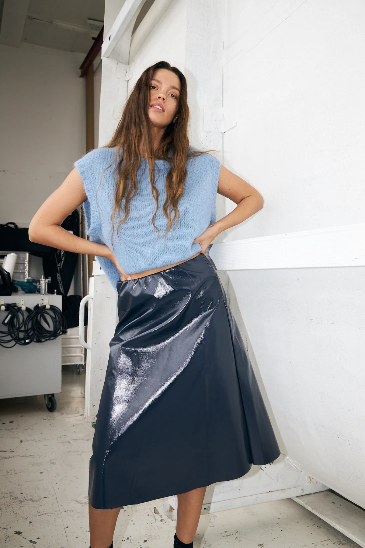 Ro Midi Skirt Dark Blue