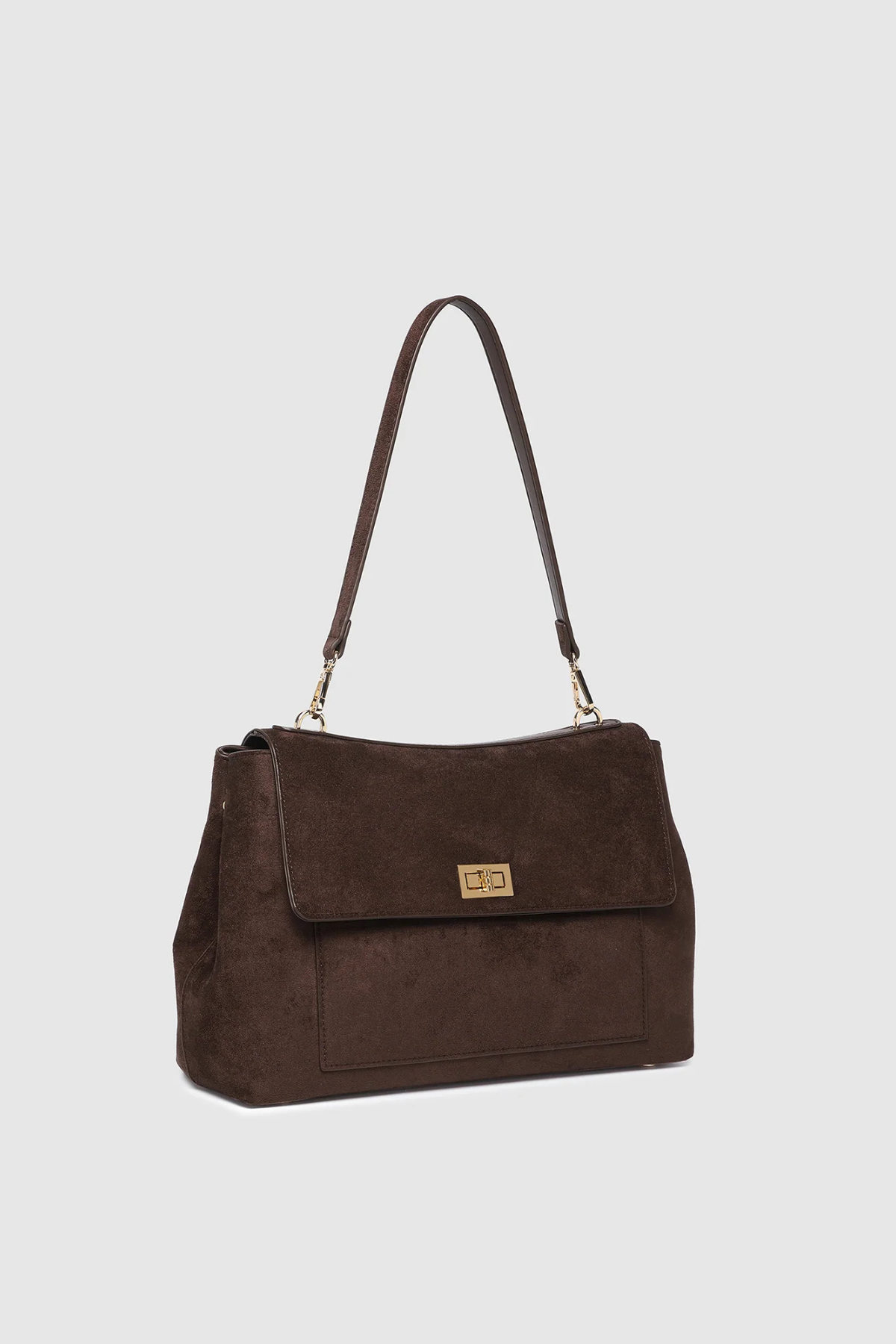 Arden Suedette Shoulder Bag Chocolate