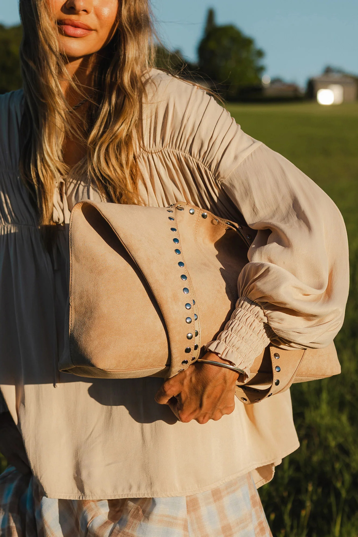 Hailey Suedette Shoulder Bag Blonde