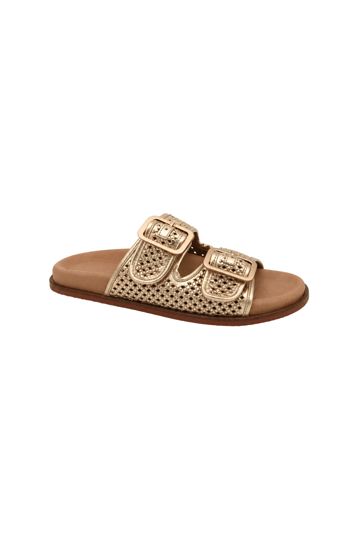 Erica Gold Metallic Leather Slide