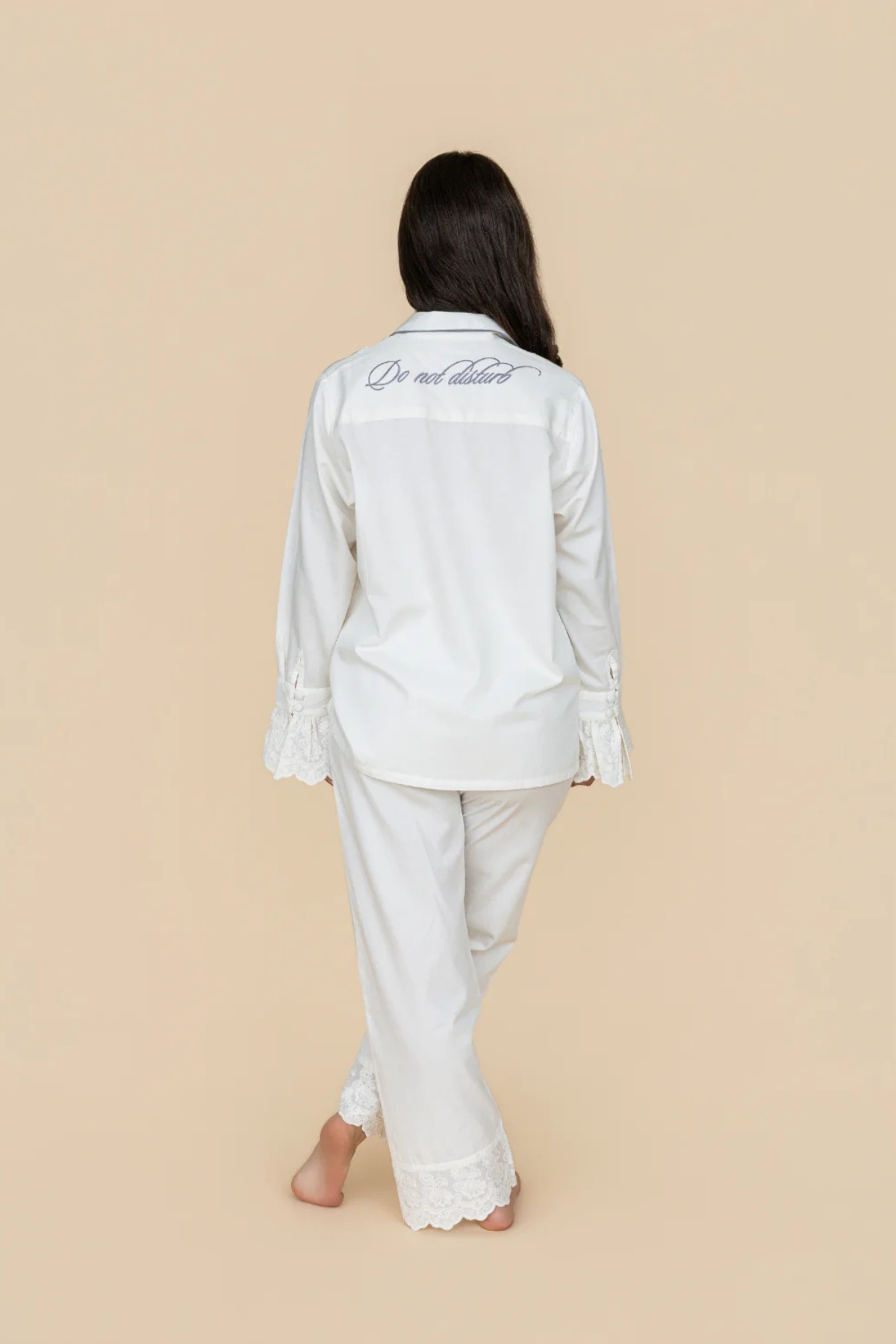 Cloud Dancer Heirloom Lace Long Sleeve Pyjama Set
