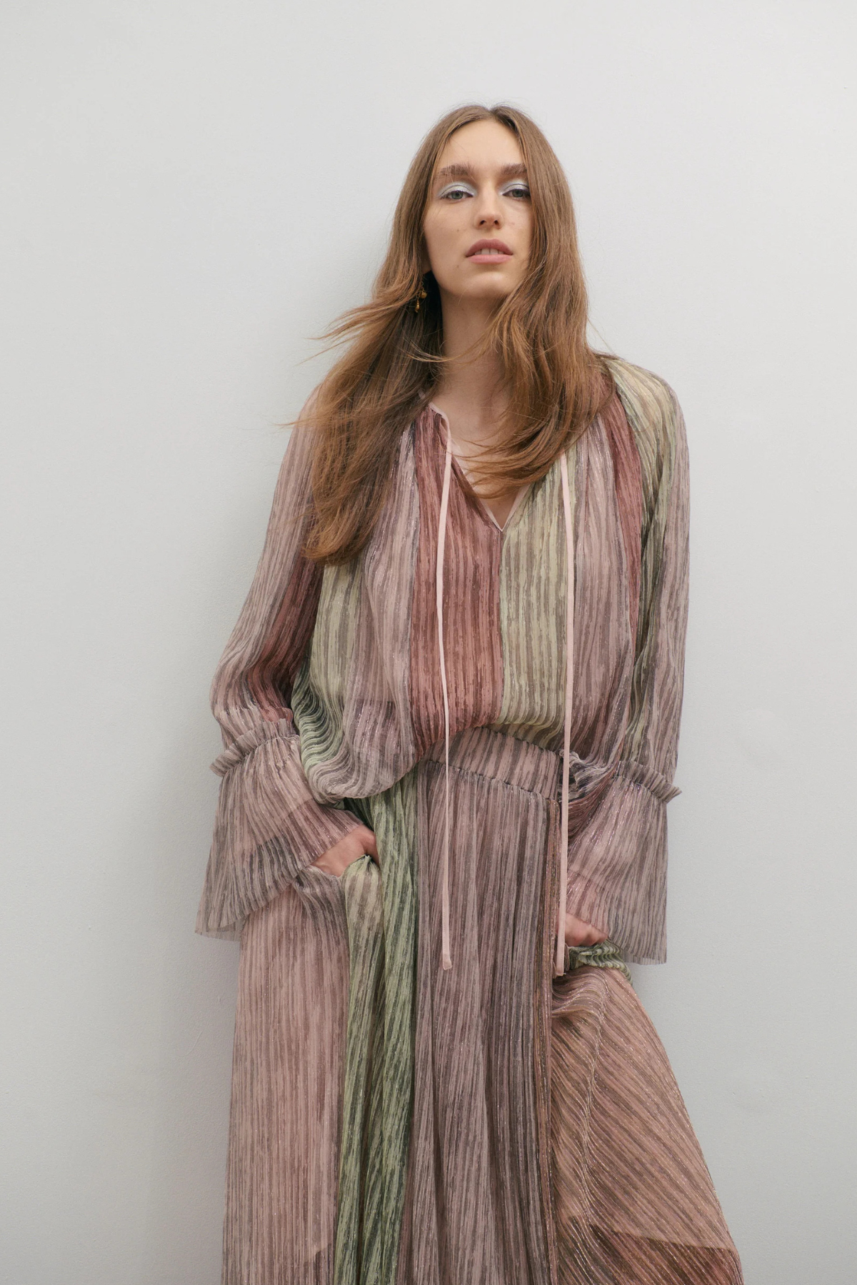 Crystalline Maxi Skirt Shimmering Dawn Light