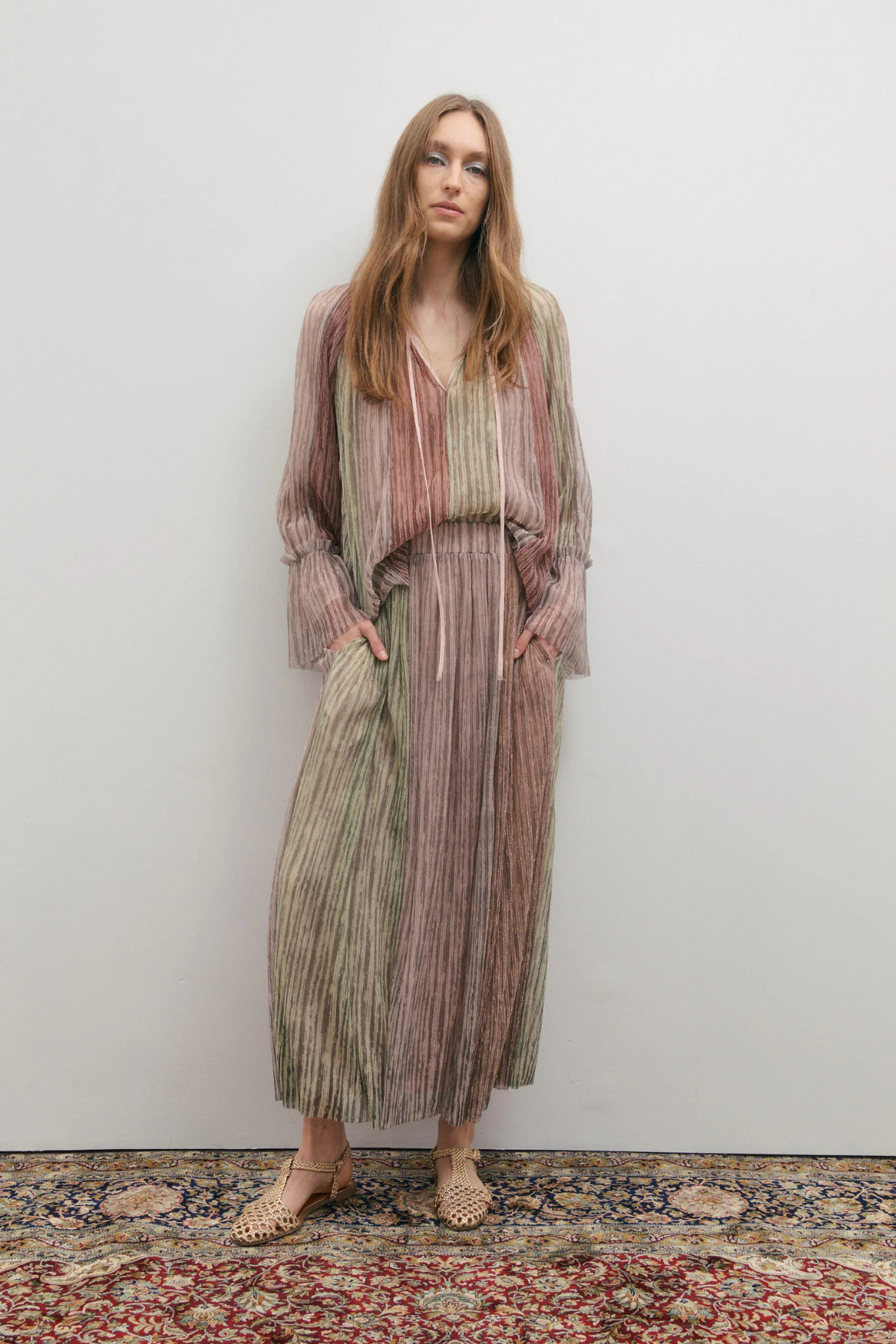Crystalline Maxi Skirt Shimmering Dawn Light
