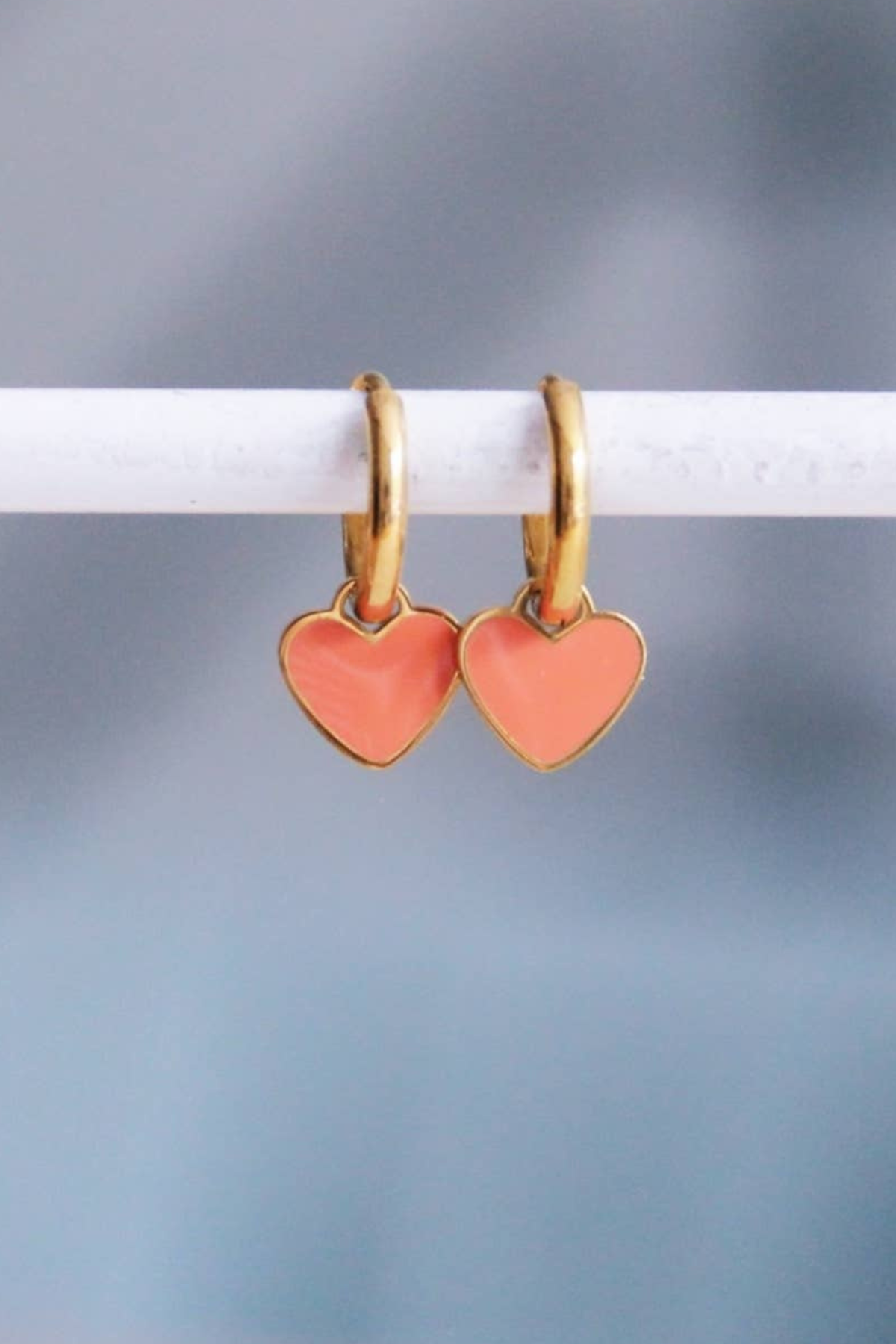 Mini Heart Hoops Coral
