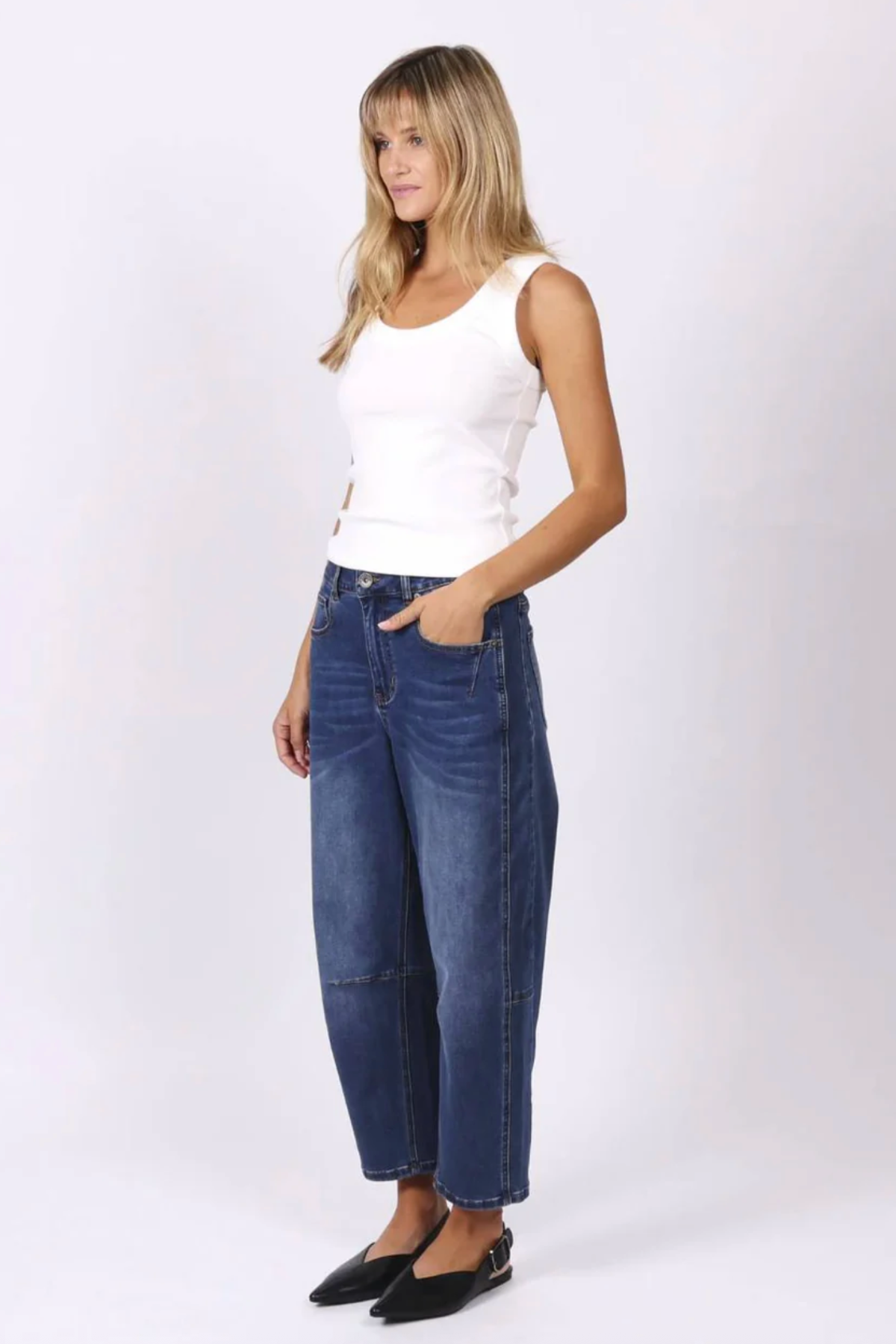 Toni Barrel Jean Blue Denim