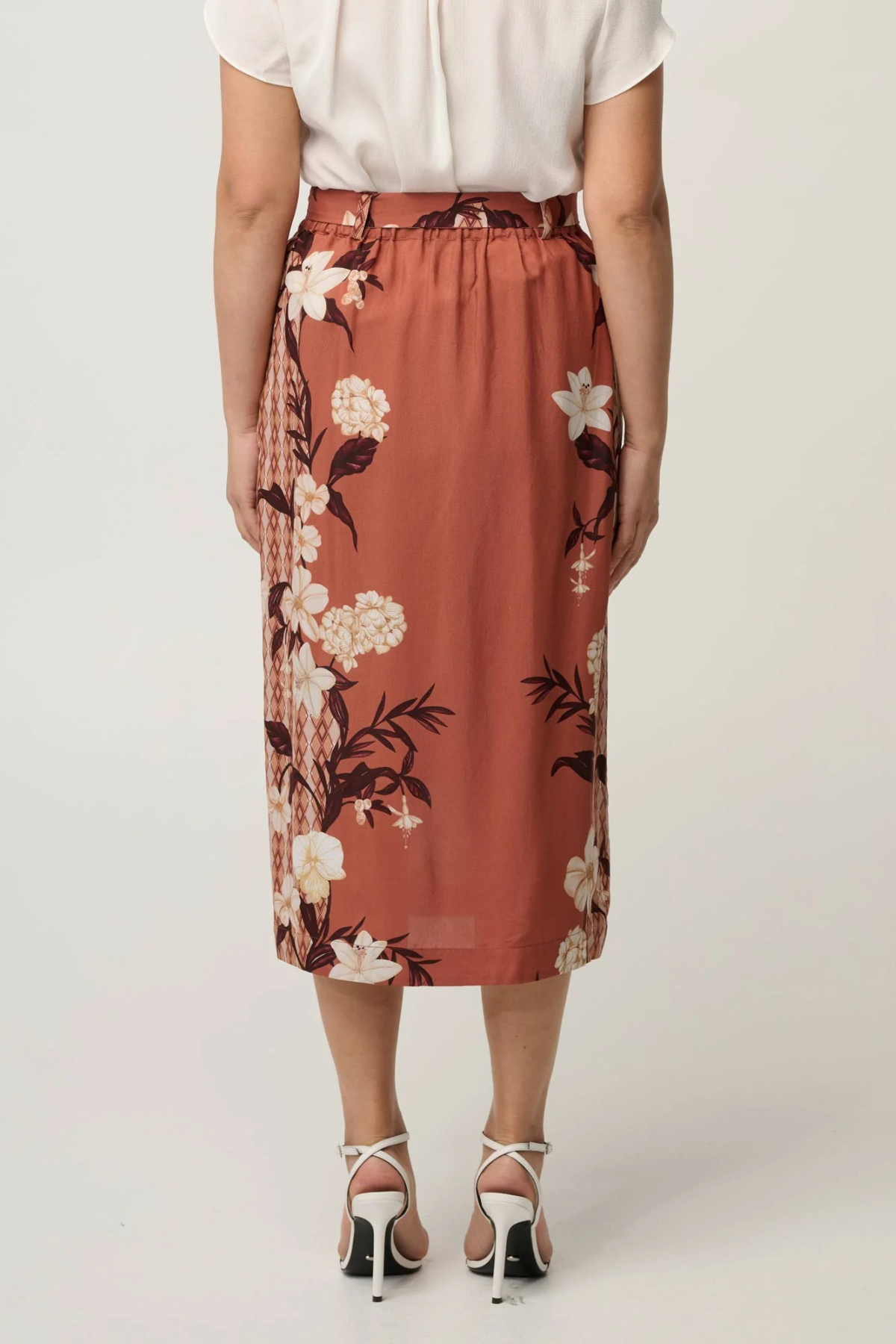 Adria Faille Button Detail Skirt