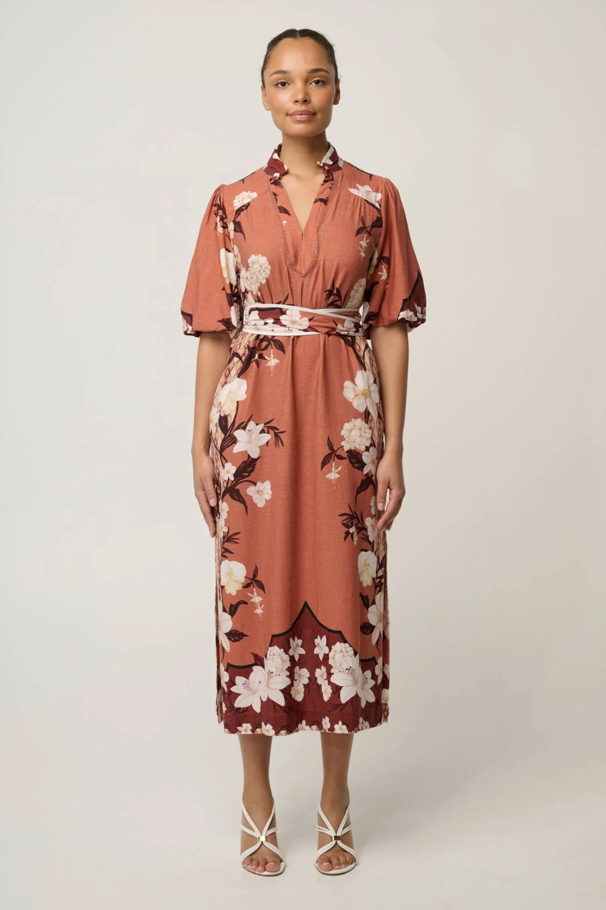 Gisela Linen Print Dress