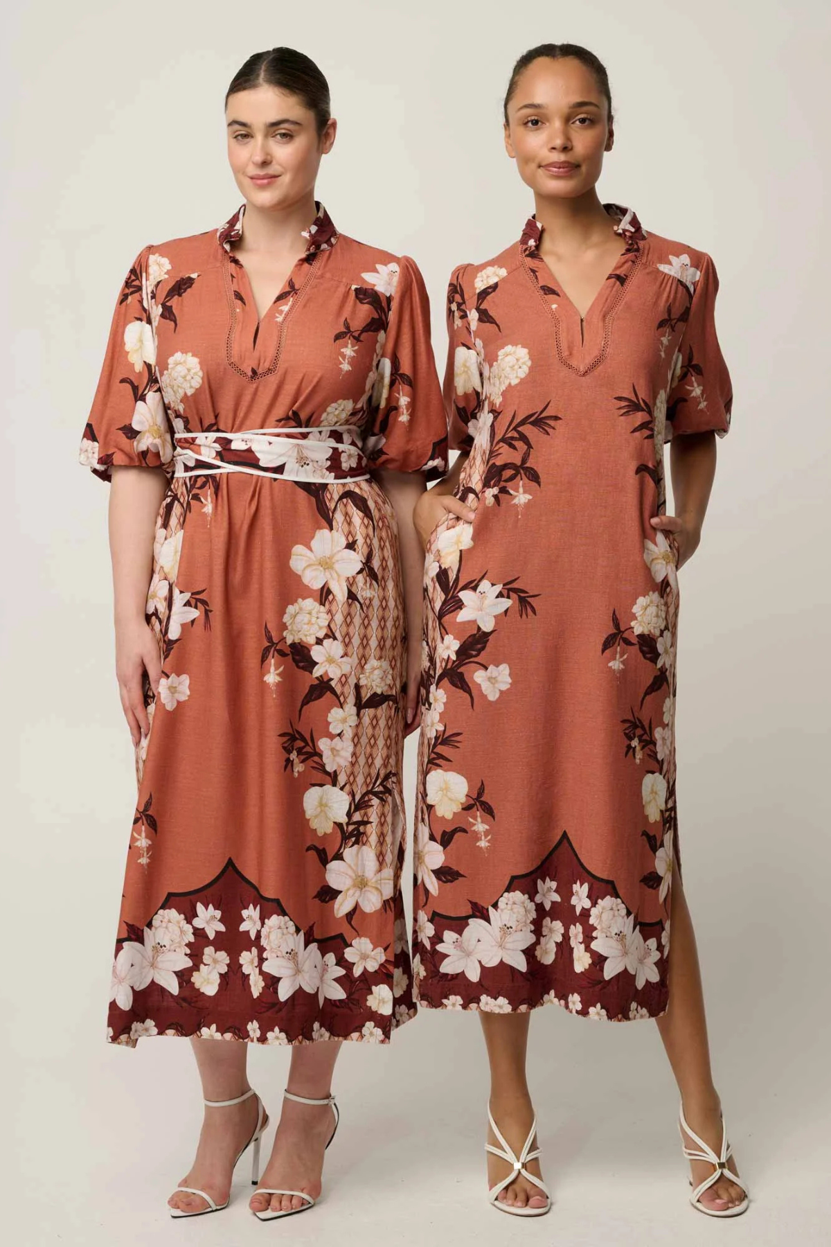Gisela Linen Print Dress