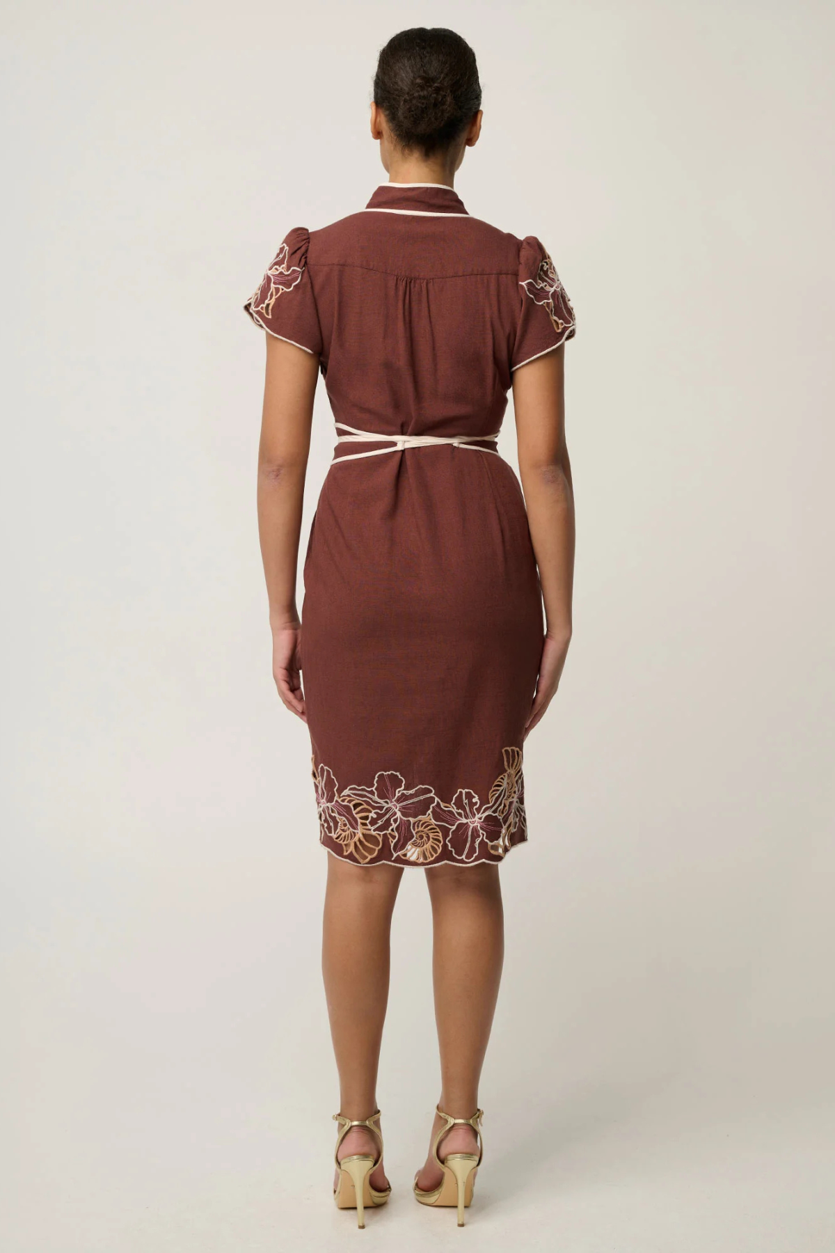 Ivy Linen Embroidery Detail Dress