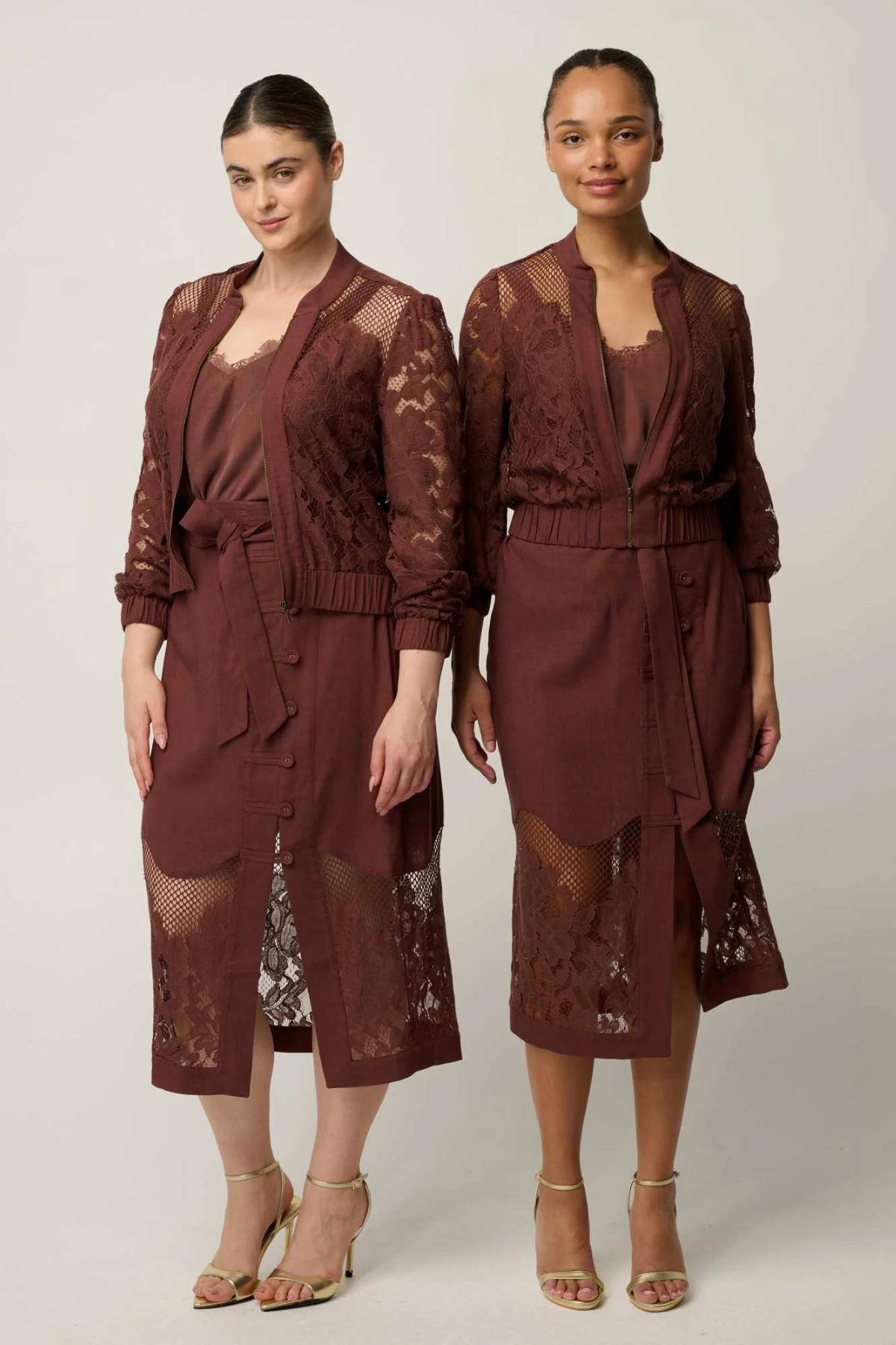 Solene Lace Bomber Rosewood